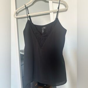Black Lace Trim Cami Top